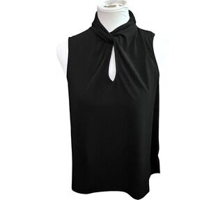 Michael Michael Kors Womens Black Twist Neck Keyhole Sleeveless Top Size M NWT